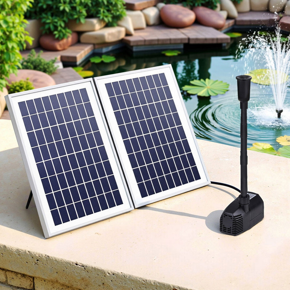 Gardeon Solar Pond Pump Submersible Water Fountain Kit with 2 Panels
