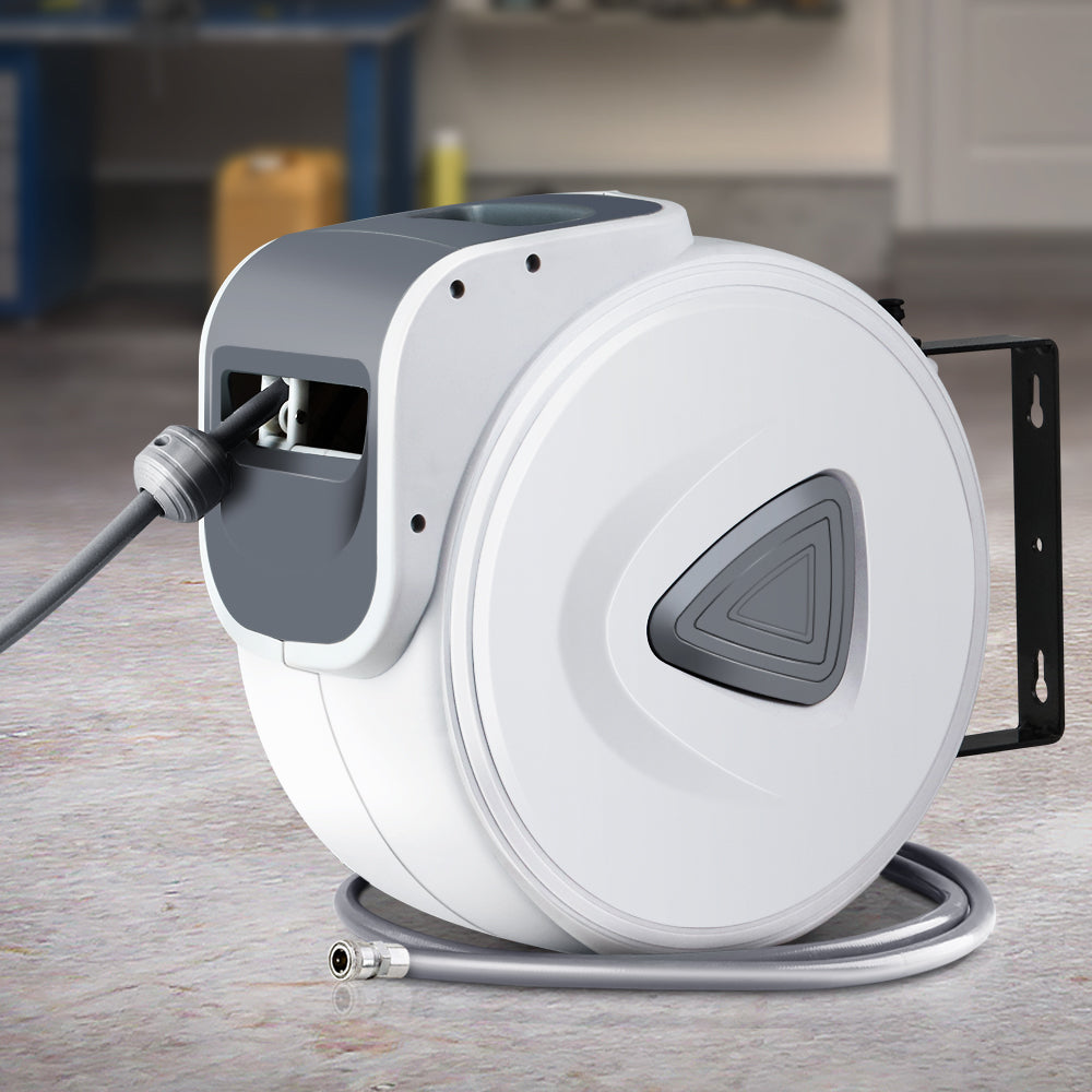 Giantz Air Hose Reel 10m Retractable Rewind Swivel Wall Mount