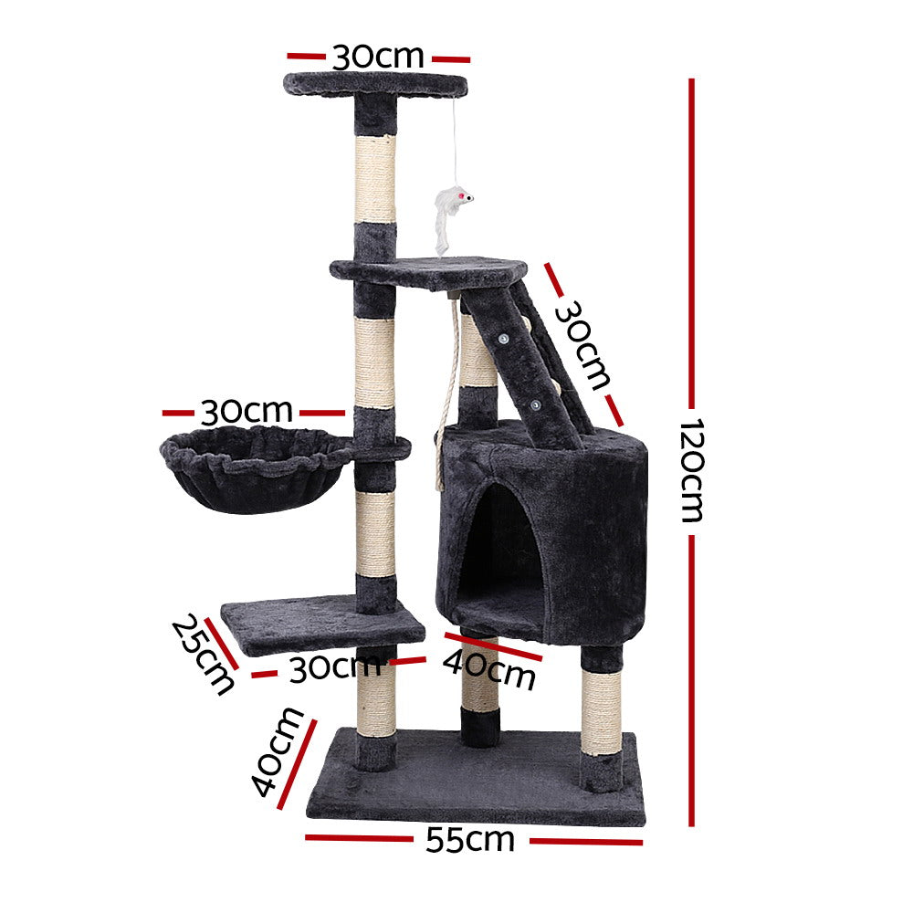i.Pet Cat Tree 120cm Tower Scratching Post Wood Condo House