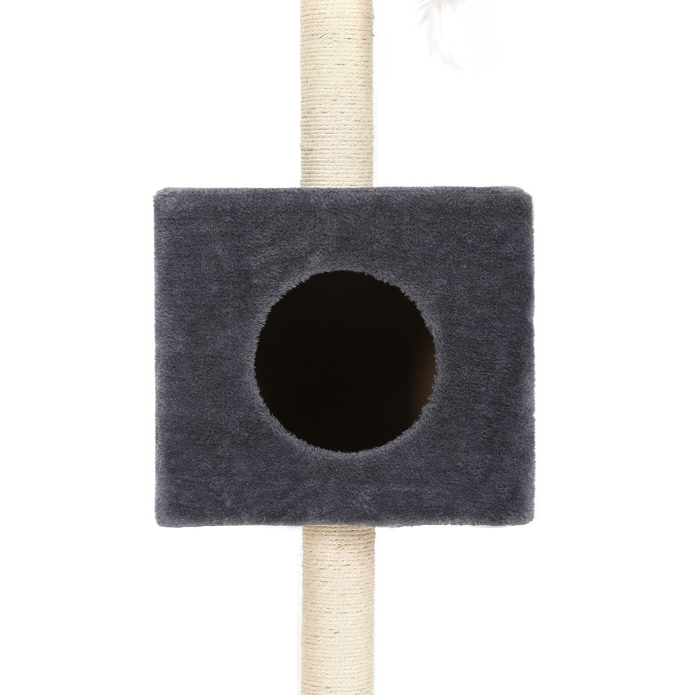 i.Pet Cat Tree 260cm Tower Scratching Post Floor to Ceiling Dark Grey