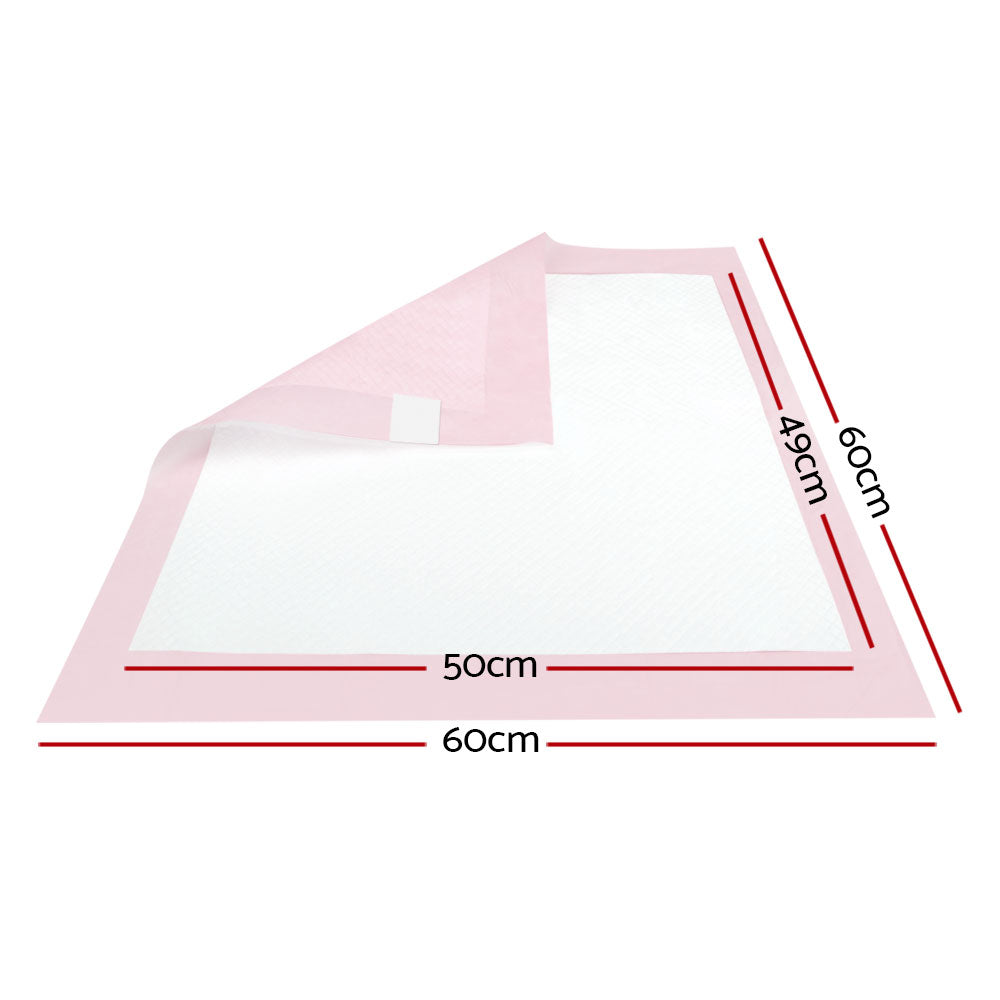 i.Pet Pet Training Pads 200pcs 60x60cm Puppy Super Absorbent Pink