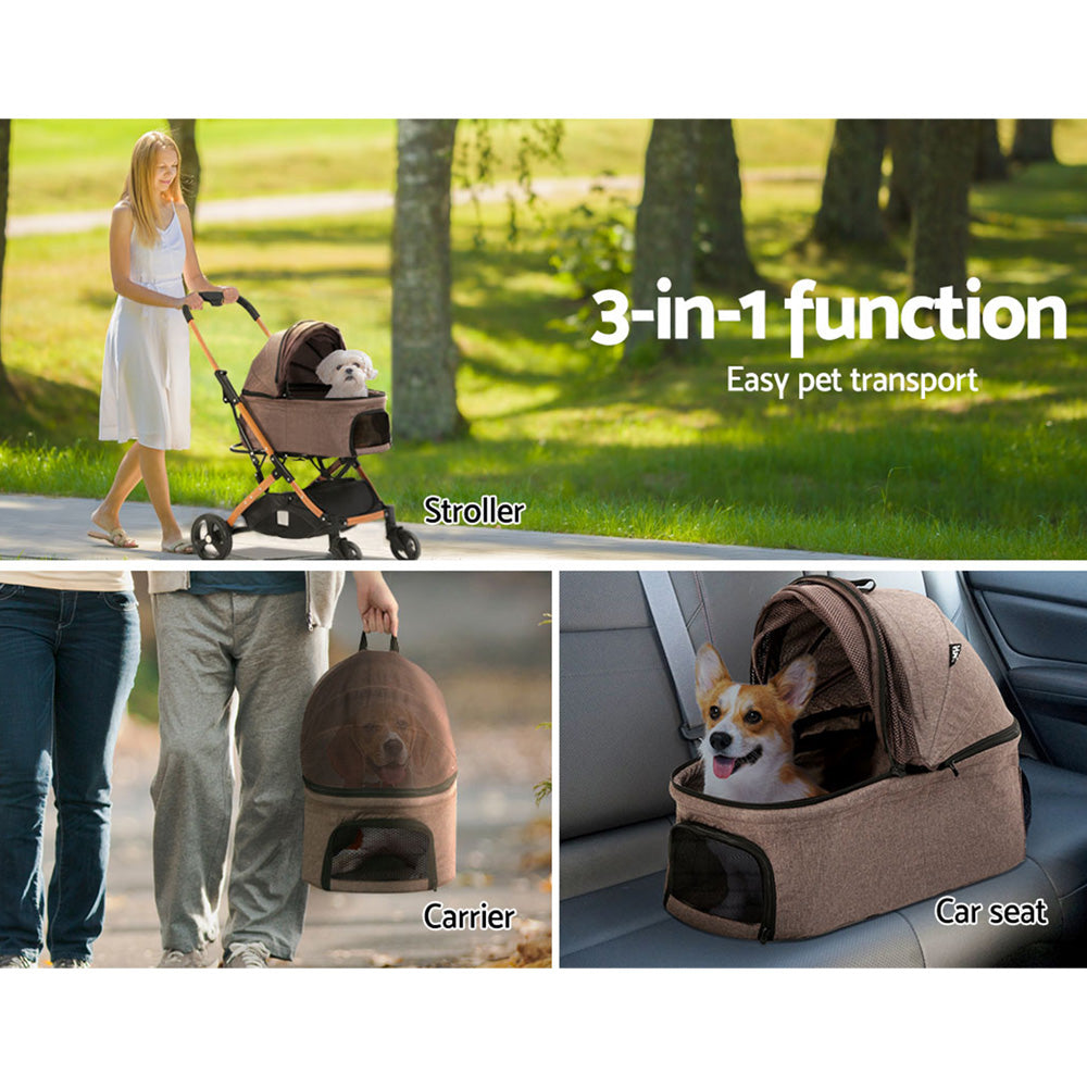 i.Pet Pet Stroller Dog Pram Large Cat Carrier Foldable 4 Wheels