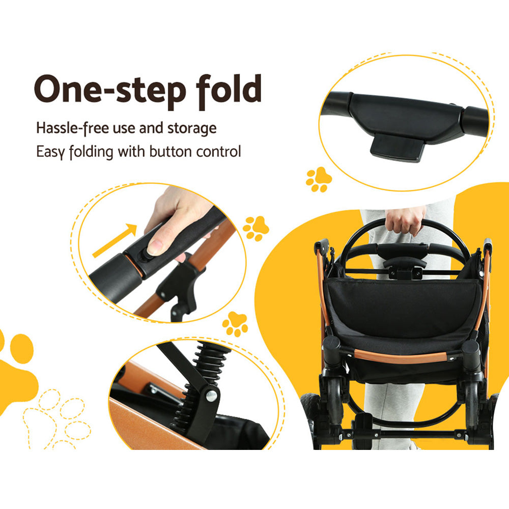 i.Pet Pet Stroller Dog Pram Large Cat Carrier Foldable 4 Wheels