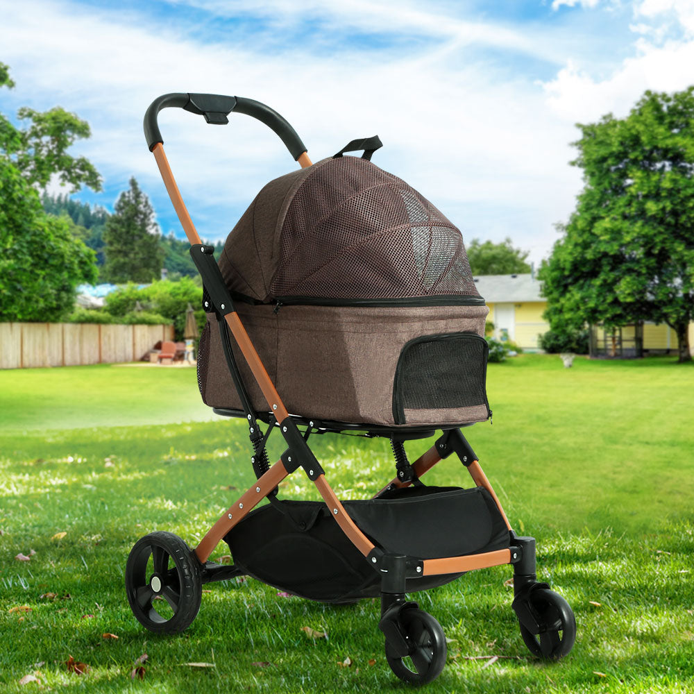 i.Pet Pet Stroller Dog Pram Large Cat Carrier Foldable 4 Wheels