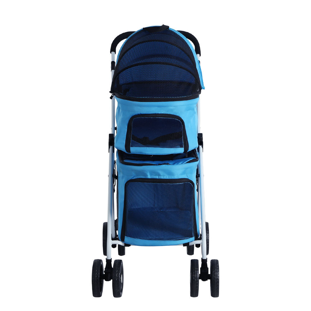 i.Pet Pet Stroller Dog Pram Large Cat Carrier Foldable 4 Wheels Double
