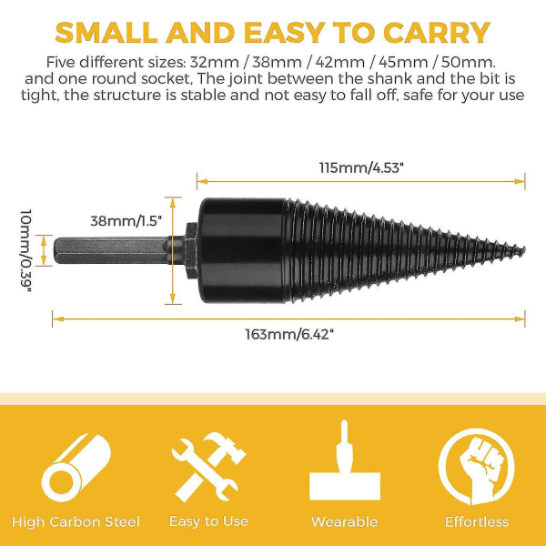 Industrial wood drill bits, wood cones, hexagonal shank, wood splitter, screw splitter
