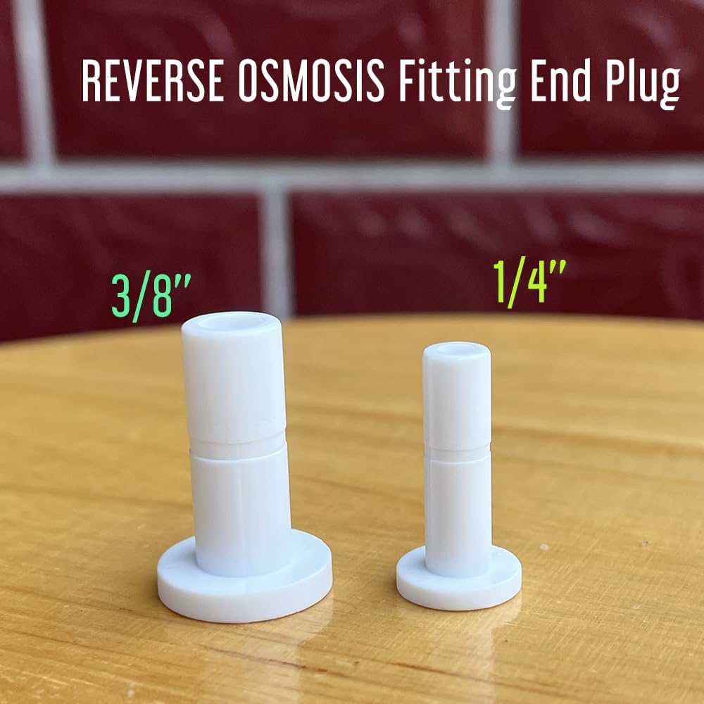 2 Size 1/4'' and 3/8'' Plug End Cap for RO System Reverse Osmosis Water
