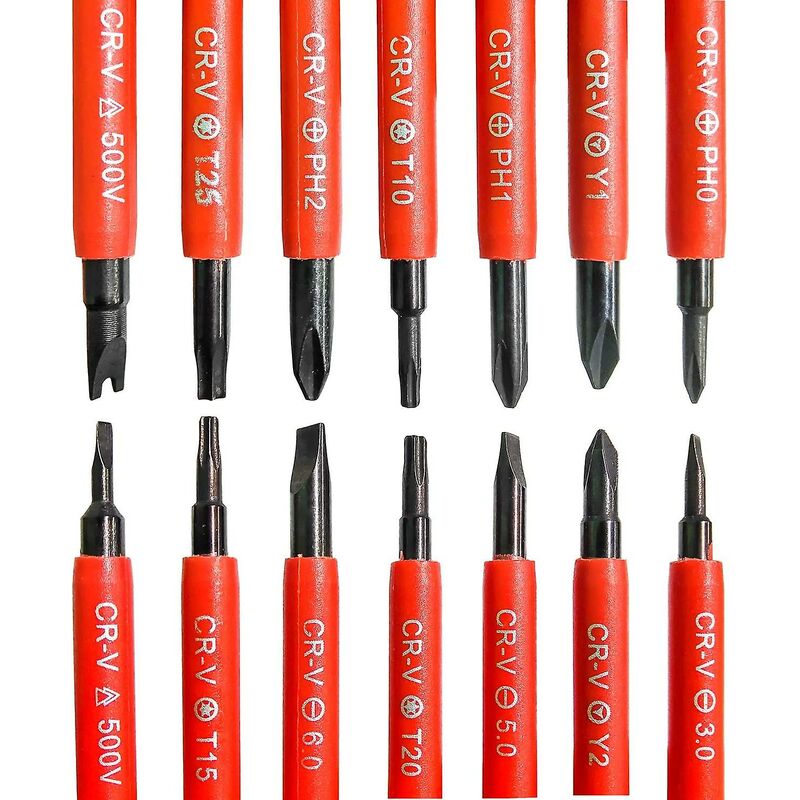 7 pcs Insulated Electrical Screwdriver Set Multifunctional 14 In 1 Interchangeable Alloy Electrician Repair Tool Kit