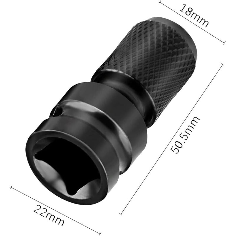 Impact Socket Driver Bit, 1/2" Square To 1/4" Hex Socket Adapters