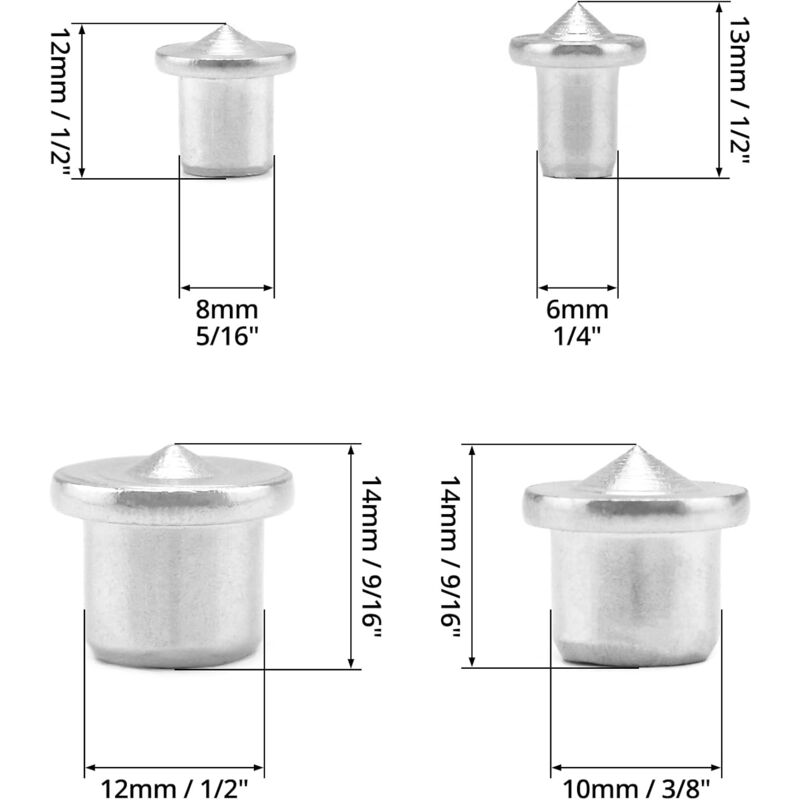 Wood Dowel Centres, Stainless Steel Drill Guide Tool, 6/8/10/12Mm