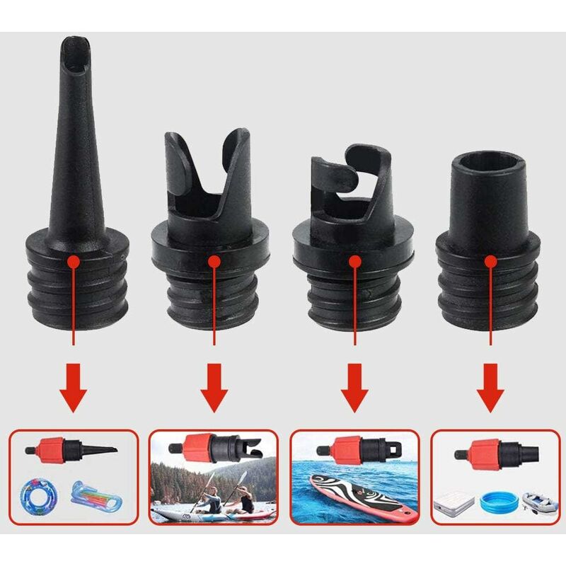 Inflatable Kayak Pump, Sup Air Inflation Valve Adapter And Gas Nozzle