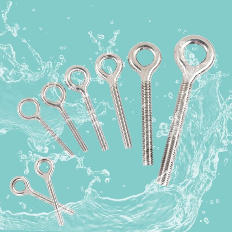 M6 304 Stainless Steel Ring Long Screw Threaded ROd Ring Bolt 10 pcs