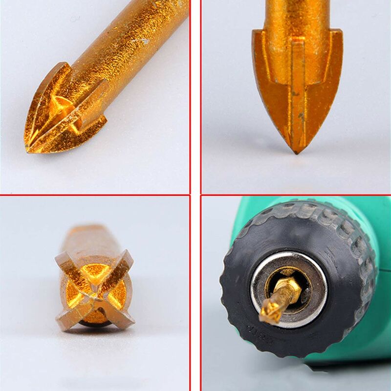 6mm Tungsten Carbide Drill Bit Set with Flat Hex Shank for Mirror