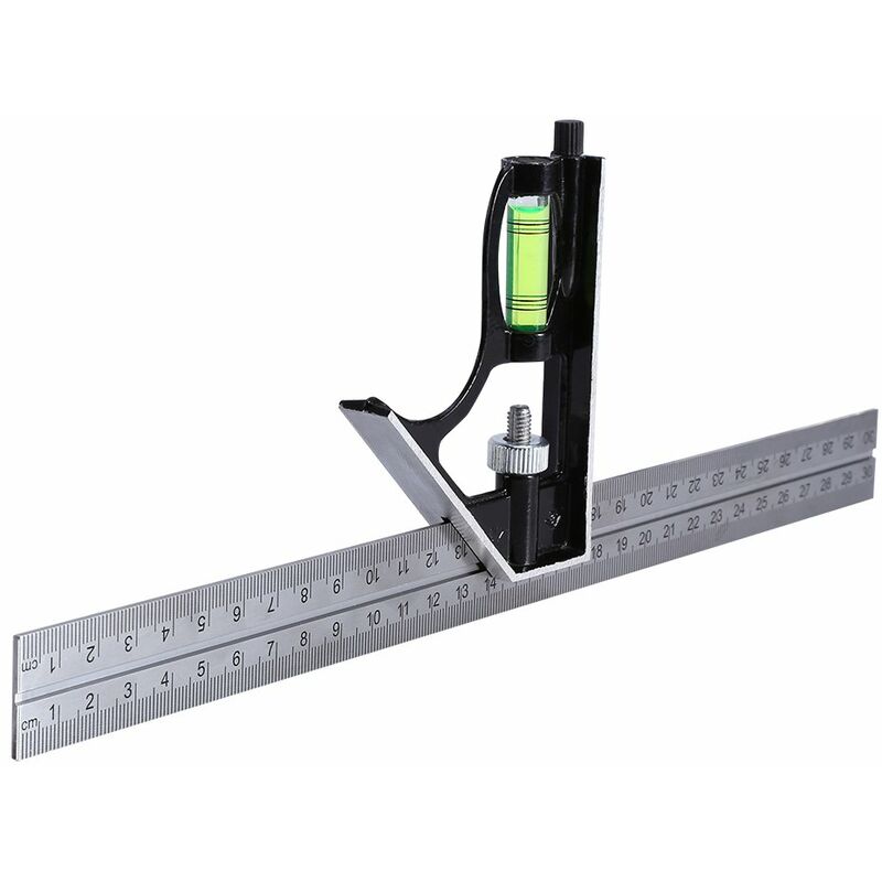 Combination Square 300Mm 12" Heavy Duty Professional Inch/Metric Level & Tool Stainless Steel Metal Carpenter Tool 12"