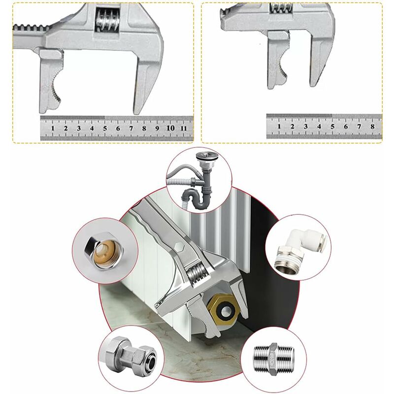 Adjustable Wrench, Aluminum Large Opening Adjustable Wrench, 6-68Mm Bathroom Wrench, Adjustable Wrenches For Tightening