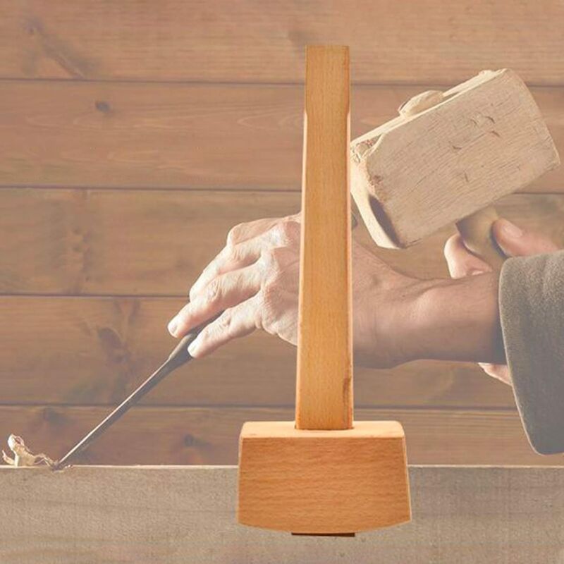 Beech Wood Mallet Hammer With Comfortable Grip Angled Striking Surface Woodworking Hammer For Carpentry Diy Woodworking