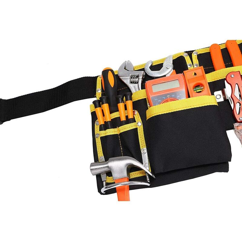 Tool Belt With 11 Pockets, Waterproof Oxford Fabric