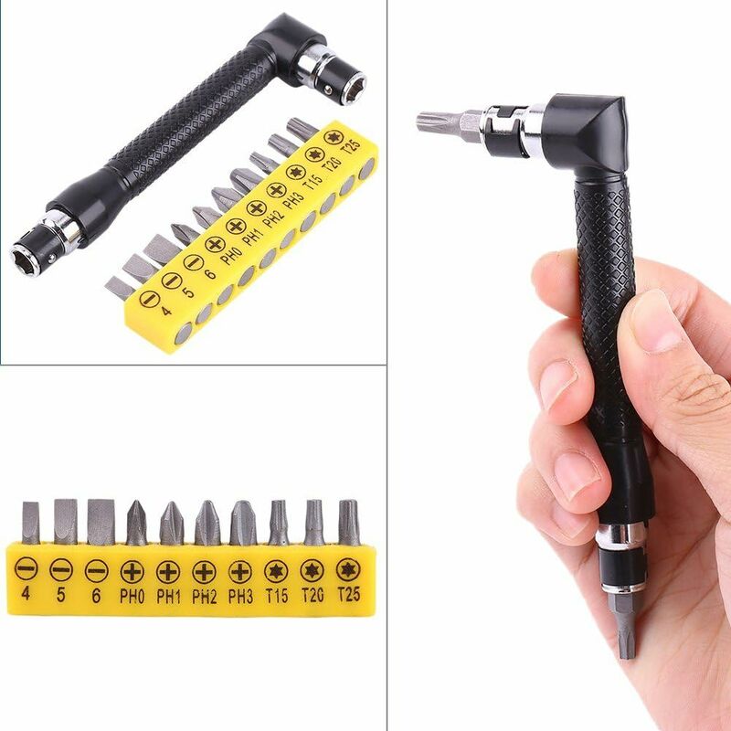 10 pcs Screwdriver L-Shaped Extension Handle Double Head Hex Socket Screwdriver Torx Slotted Screwdriver Kit Hand Tool