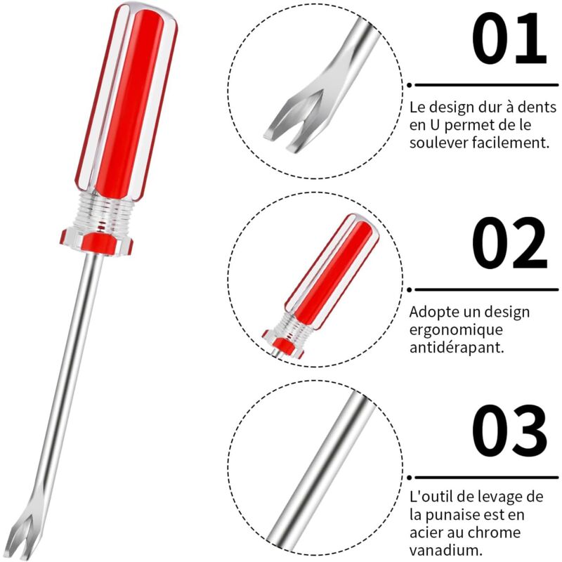Nail Puller Kit 3Mm V-Shaped Nail Puller Tack Lifter Upholstery Nail Puller For Rivet Nail Removal