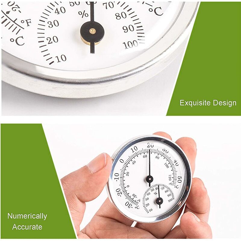 Hygrometer Thermometer, Humidity Sensor Monitor Detector Measurements, Analog Thermometer Used Indoor/Outdoor Patio