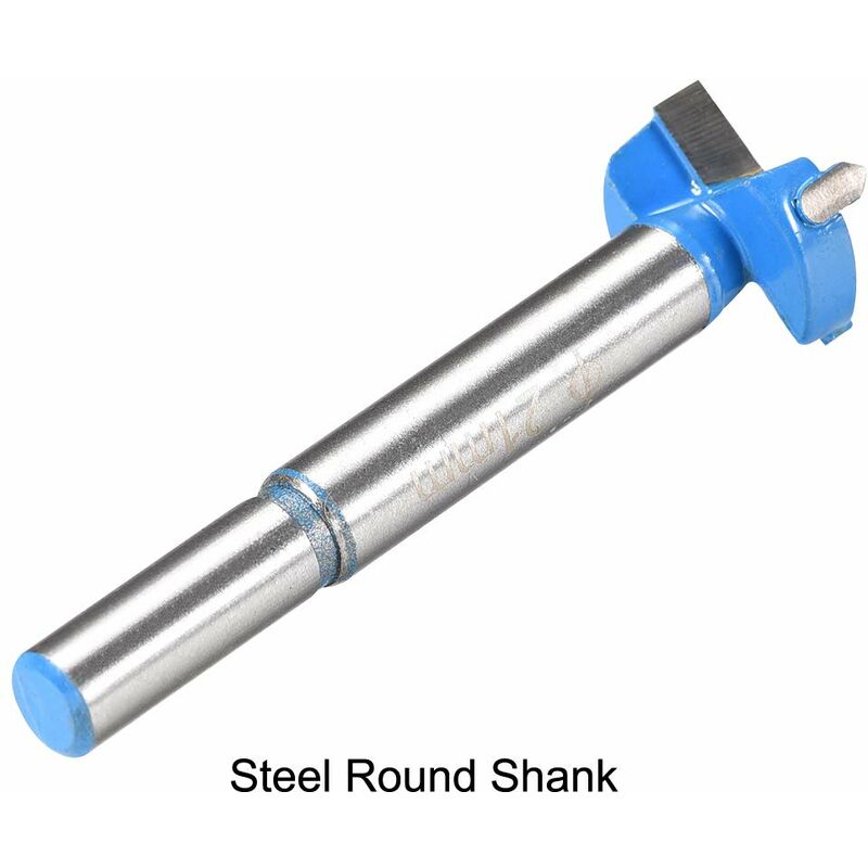 Wood ROuter Bit Reamer Drilling Bit 21Mm Dia. Carbide Alloy Steel Tipped ROund Shank Cutter For Woodworking Blue 2 pcs