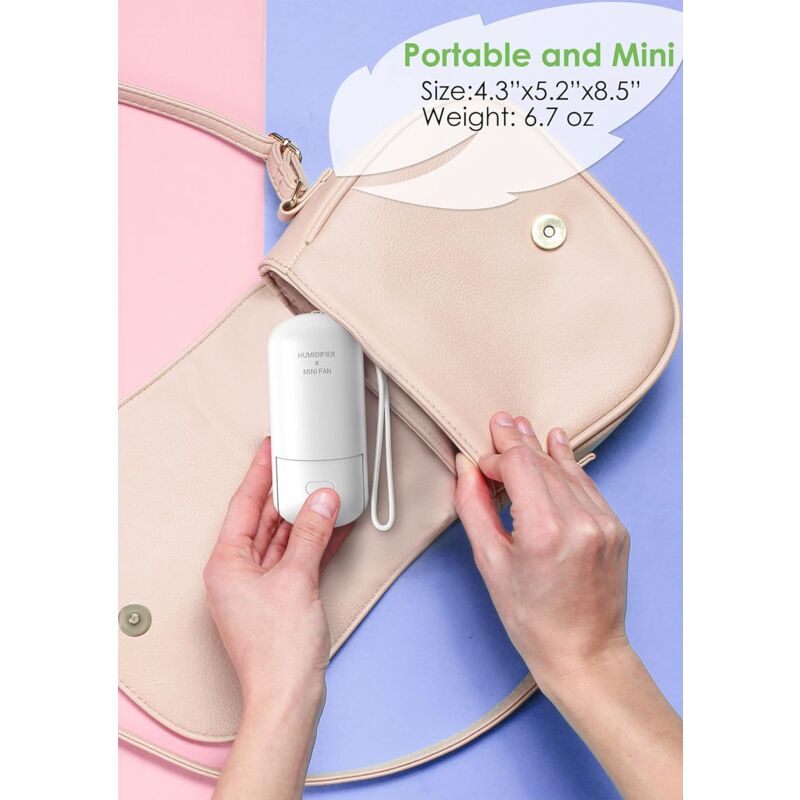 Portable Misting Fan, 3 In 1 Handheld Fan, 3 Adjustable Speeds