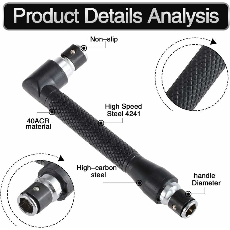 Mini Screwdriver And Bits, 1/4" Drive, L-Shaped Double Head Hexagonal Handle Extension Socket Wrench Flathead Torx