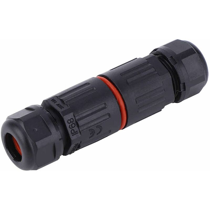 Whpps 10 pcs Ip68 Waterproof Straight Connector Junction Box Electrical Wire Cable 3 Pin Outdoor Connector Plug Socket
