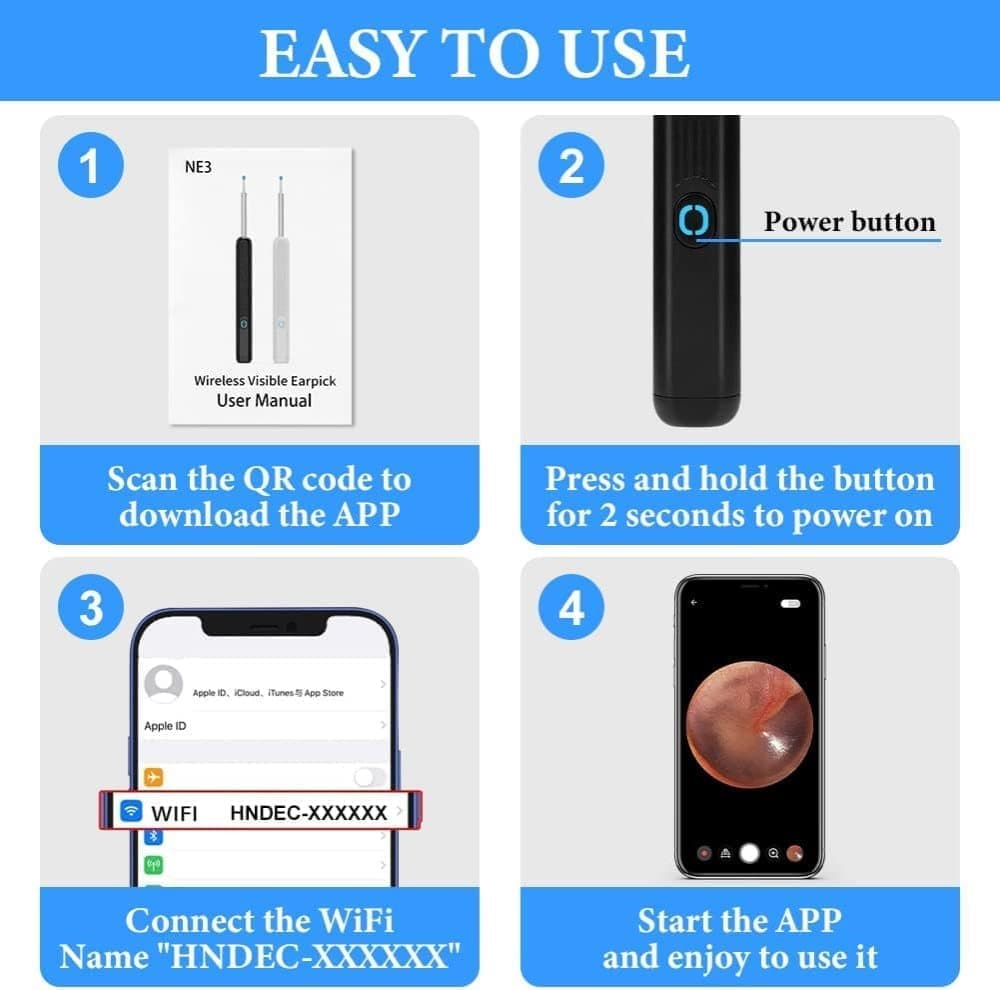 Wireless Smart Ear Cleaner with Camera for Safe Ear Inspection