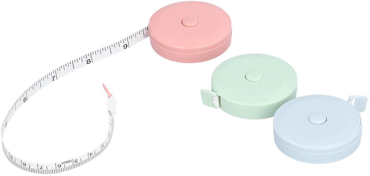 Measuring Tape - Mini Measuring Tape - Clothing Measuring Tape - 1.5 Meter Body Measurement - Soft and Flexible Ruler - For Tailors and Crafters (3 pieces)