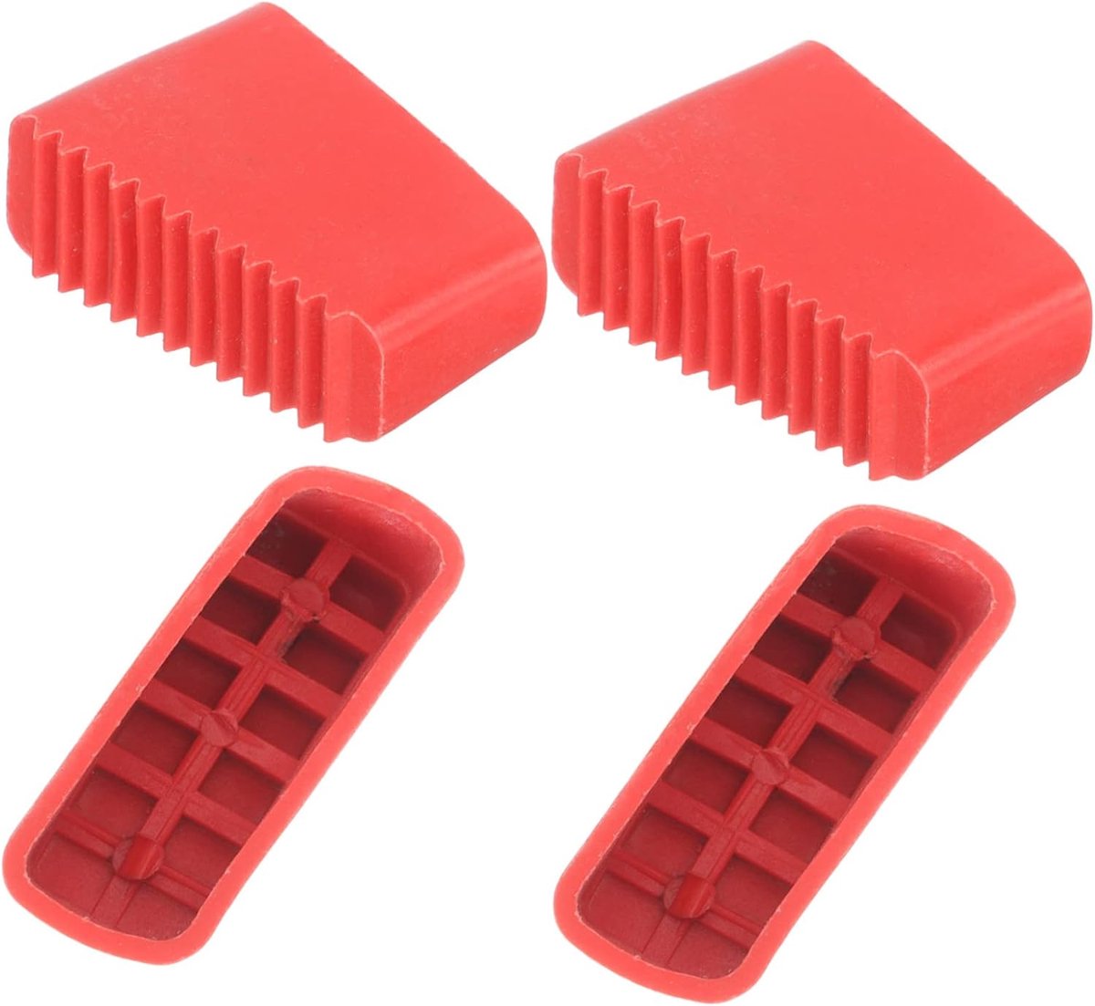 4 pieces - 5*3.8*2 cm - non-slip ladder foot covers - durable accessories for home ladders - attic ladder stepladder foot caps - stepladder feet rubber non-slip pads - easy to install - rubber foot covers - red