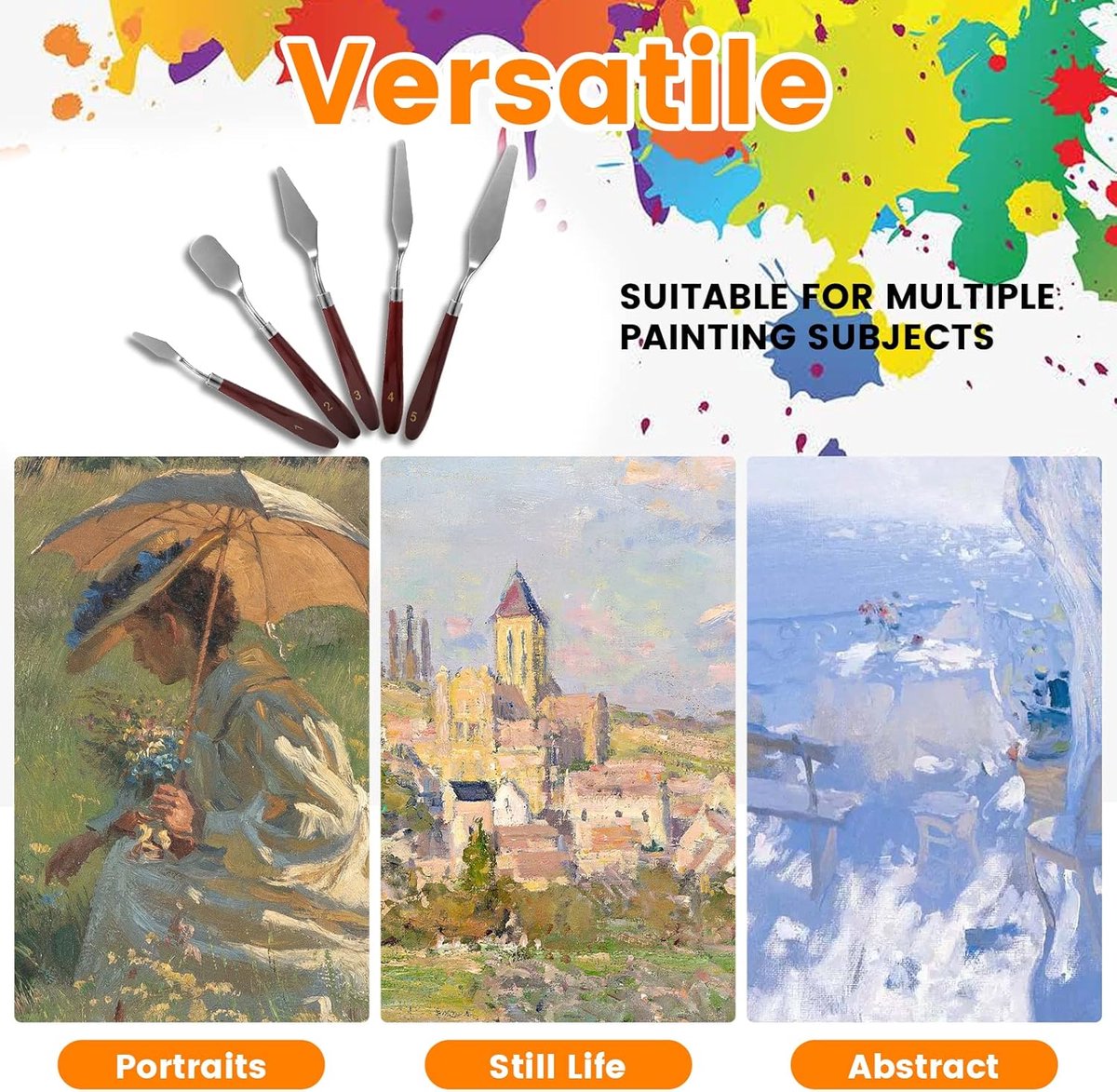 10PCS Palette Knives - Painting Palette Knives - Painter's Knives - Scraper Set - Palette Knife Set - Stainless Steel Painter's Knife Set - Painter's Knife Spatula Set Sets - Oil Paint Accessories Color Mixer for Oil, Canvas, Acrylic Painting