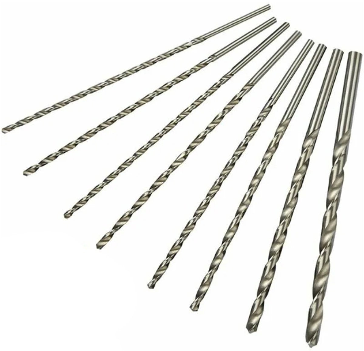 8 pieces twist drills HSS long wood twist drill set - diameters 4 mm 42 mm 45 mm 5 mm 52 mm 6 mm 8 mm 10 mm
