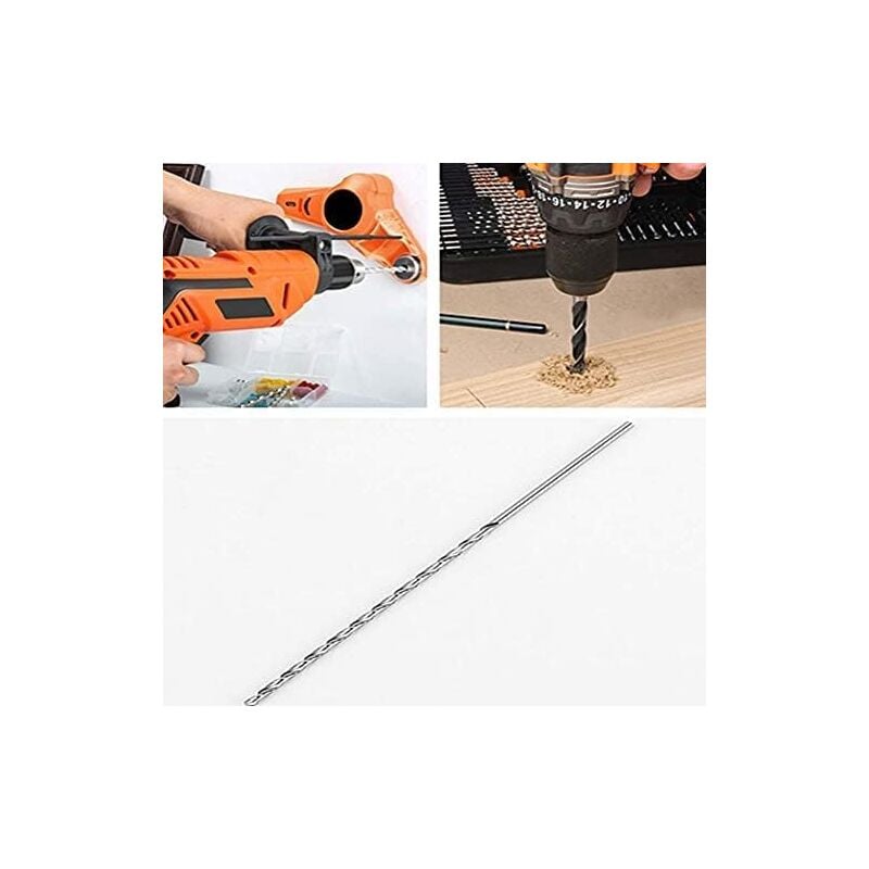 Extra long twist drill, HSS twist drill length 160 mm Drilling tool for wood, metal and steel