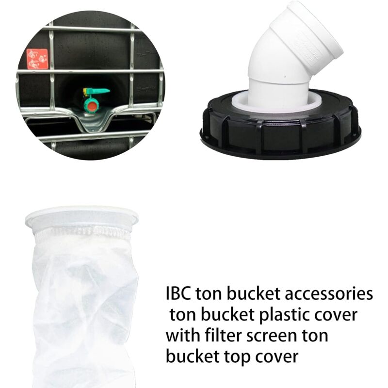 163mm Nylon Rainwater Filter with Lid, 45° Inlet, Washable, Compatible