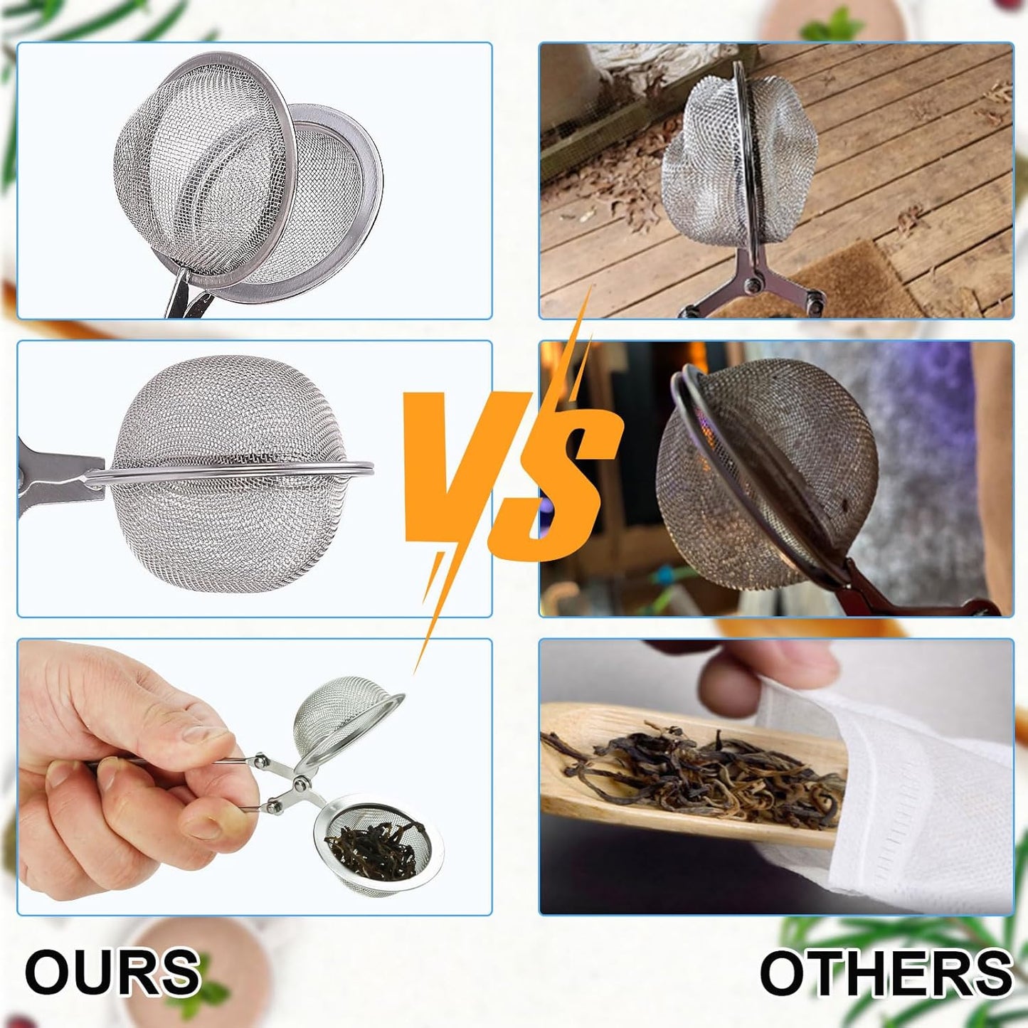 Tea Strainers for Loose Tea, 4 Pack Tea Infuser