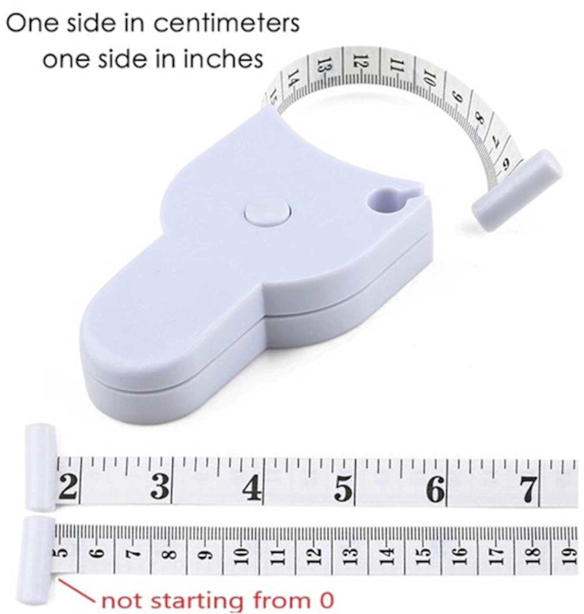 Measuring tape - for clothing and body measurements - centimetres and inches