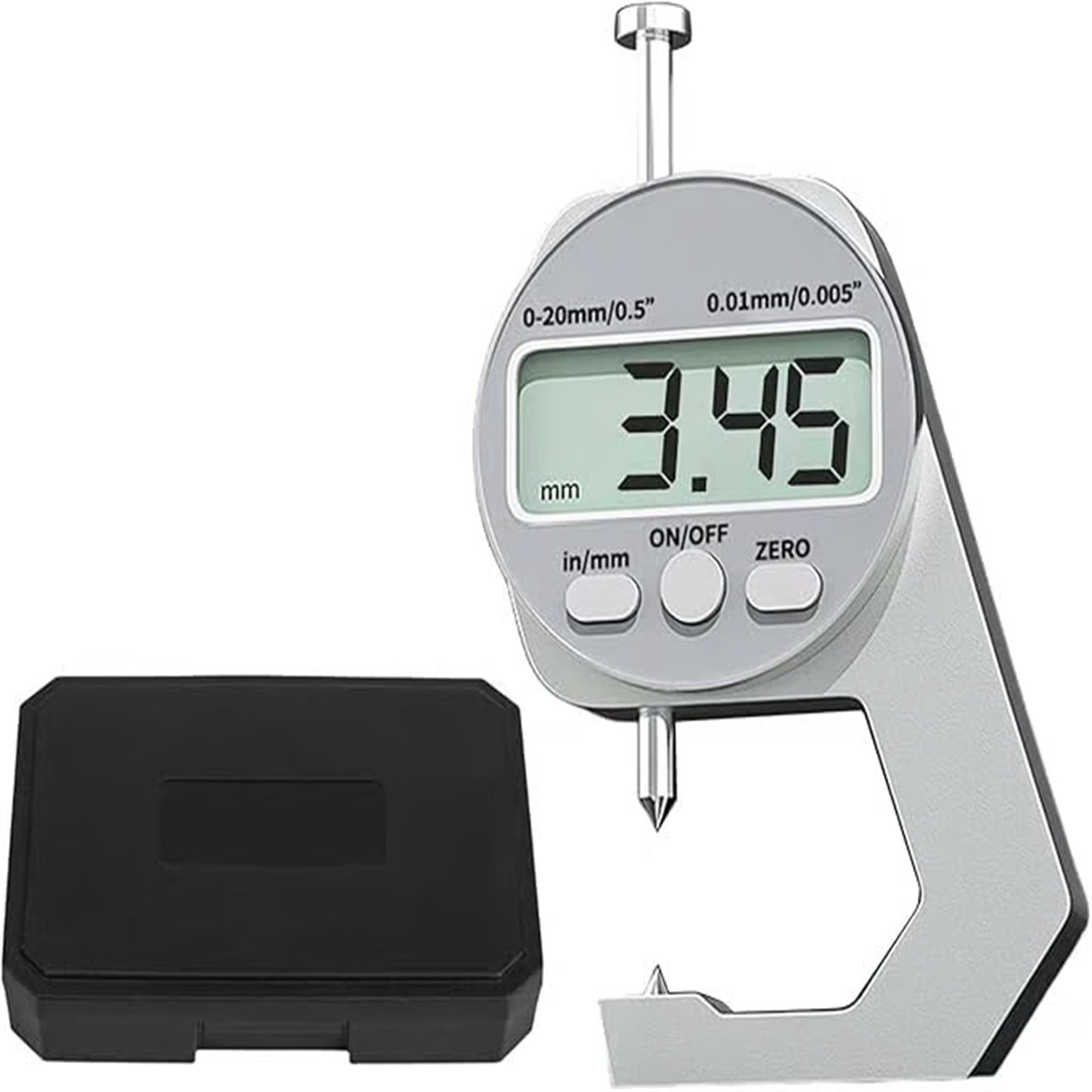 Thickness Meter Precision Digital Thickness Gauge High Precision Electronic Micrometer (Flat Head 0-10Mm) JWDX, Precisions Digital Thickness Gauges High Accuracy Electronic Micrometers With(0 10Mm) One Size Silver