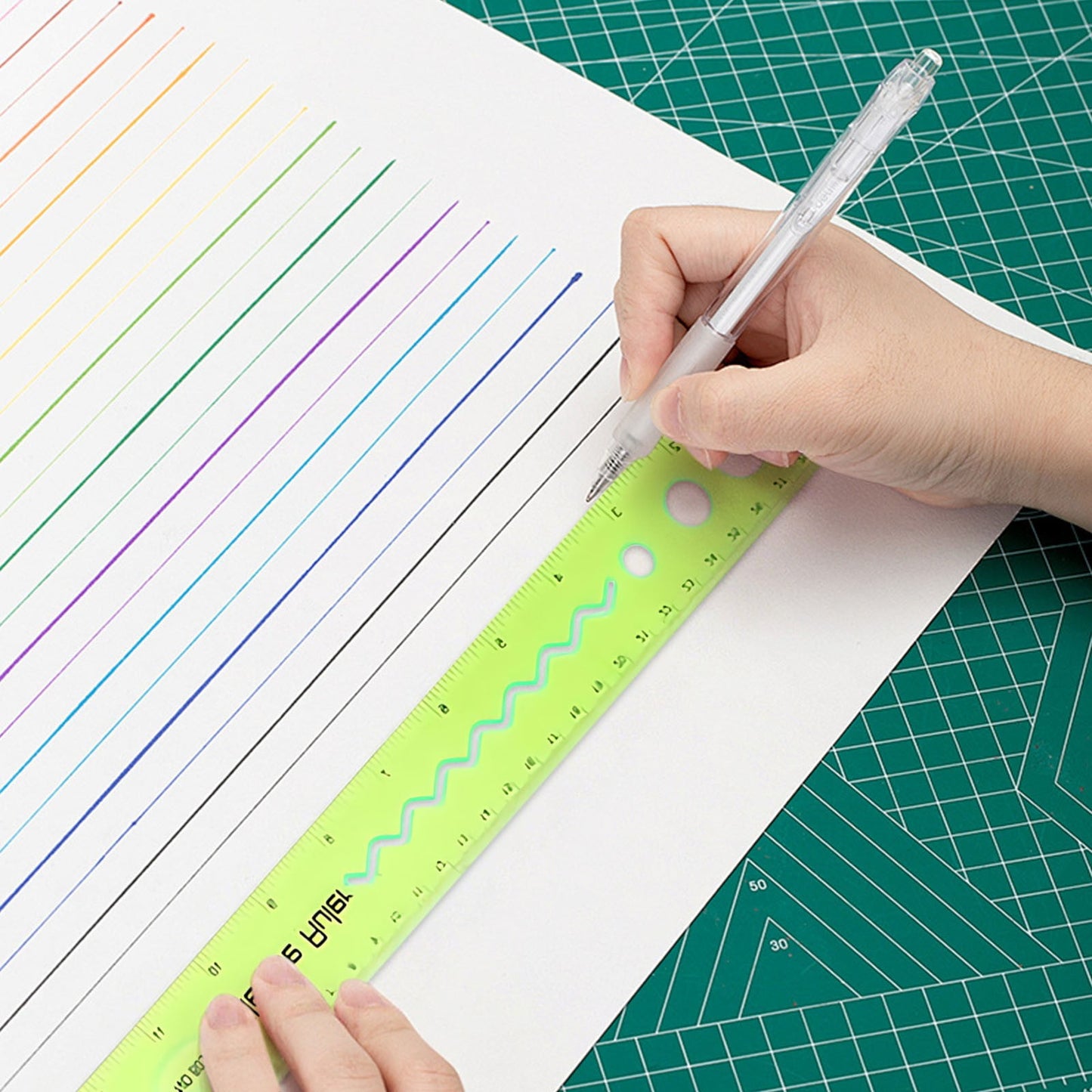 30cm/12inch Flexible Ruler, Rubber Plastic Ruler, Foldable Ruler