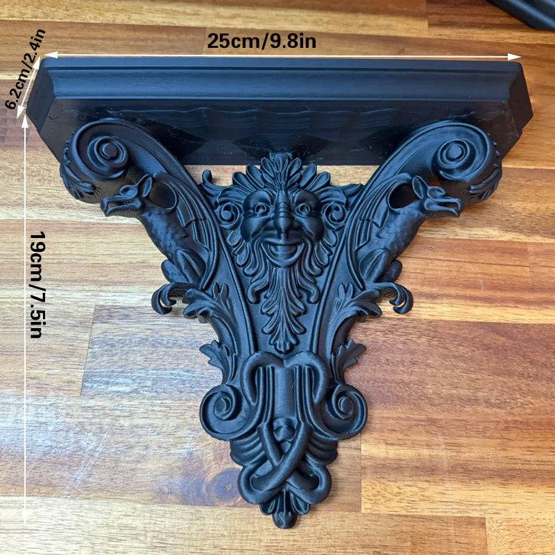 3D-printed Gothic wall shelf brackets