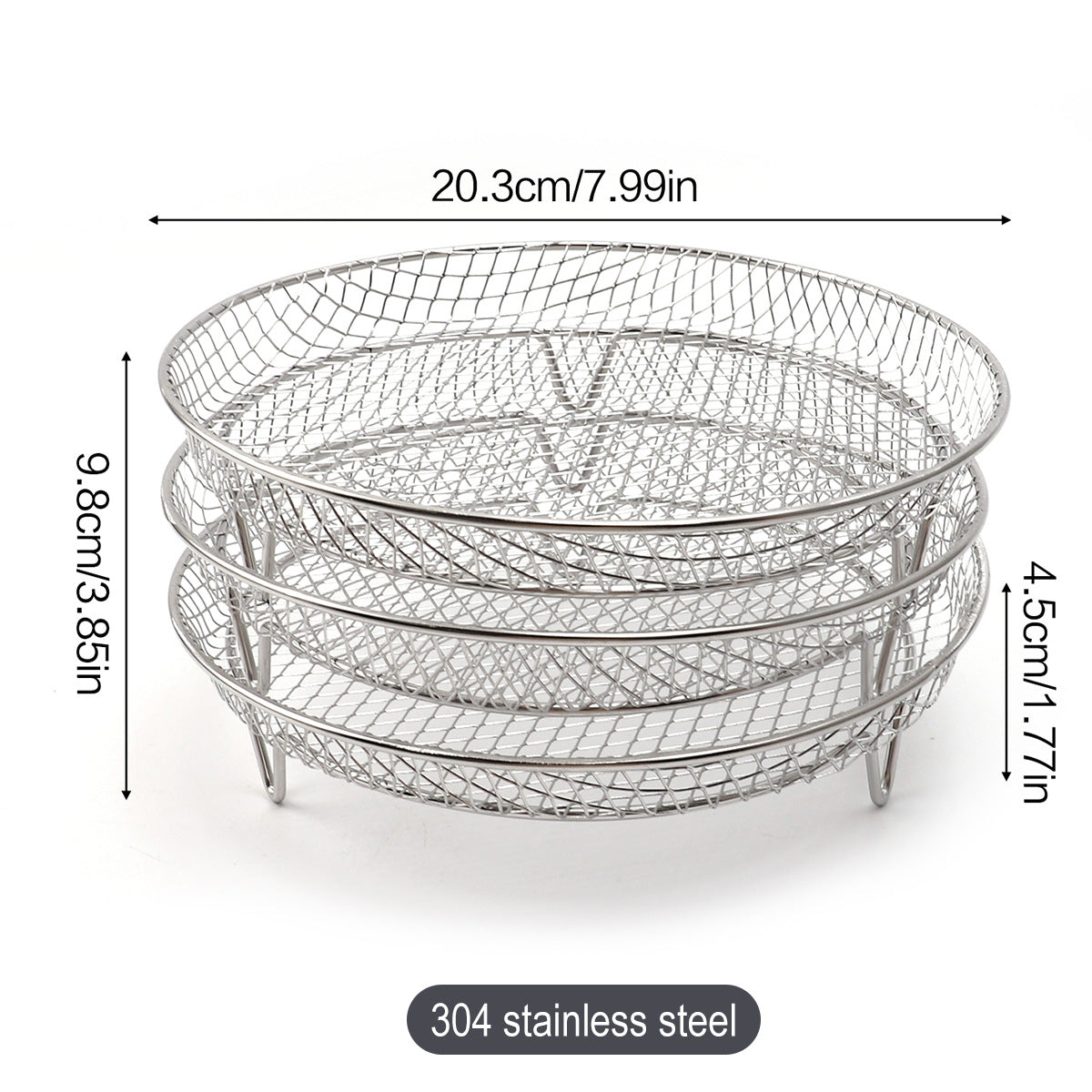 Multi-layer air fryer rack (3 round layers)