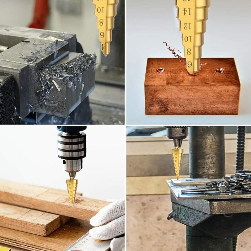 Step Drills Double Groove Countersink Drill High Speed Steel Cone Drill