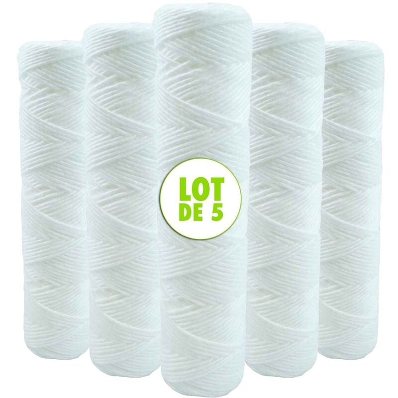 5-Pack 9 3/4 Inch Anti-Sediment Water Filter Cartridges - 20 Micron Compatible