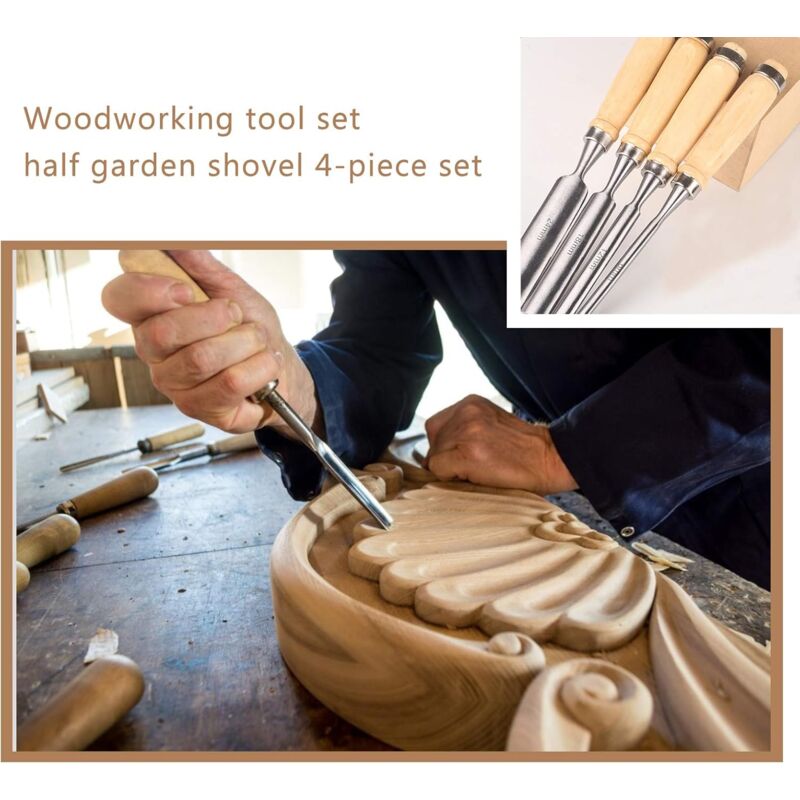 4pcs Artist Carpenter Woodcut Wood Carving Hollow Iron Woodworking