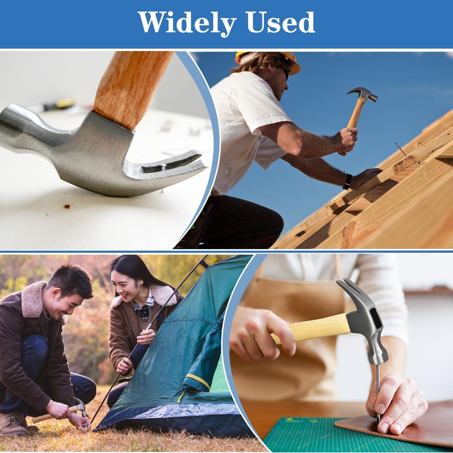 16oz Claw Hammer, General Purpose Claw Hammer with Wooden Handle & Forged Steel Head