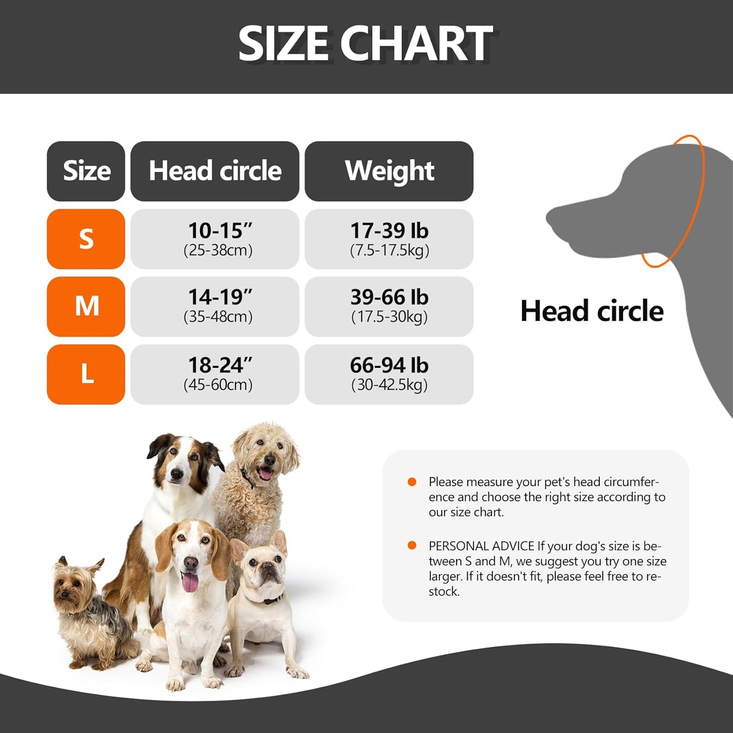 Dog Ear Covers Grey L-Shaped Soundproof No Cap Elastic Waterproof for Hematomas Bathing Drying Swimming Grooming Head Coverage