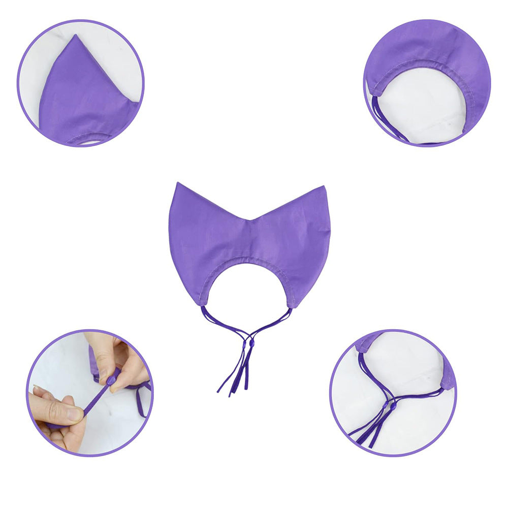 2 Pack Purple Waterproof Cat Shower Caps - Pet Ear Protection Covers for Bathing Rain - Water and Moisture Resistant Cat Ear Caps