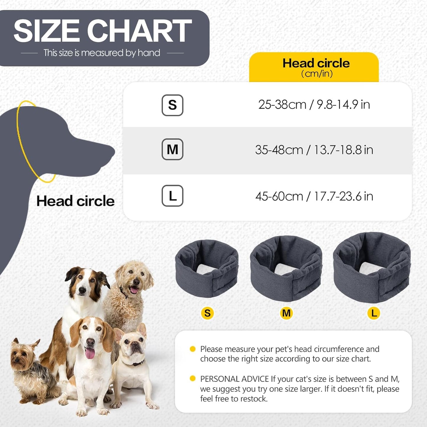 Dog Ear Muffs - 1 Piece - Dark Grey - Size M - Noise Reduction Dog Headband for Hearing Protection