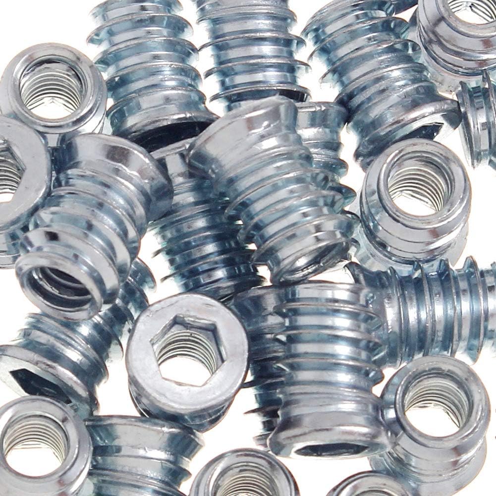 1/4-20 Hex Drive Threaded Inserts for Wood - 40 Pieces