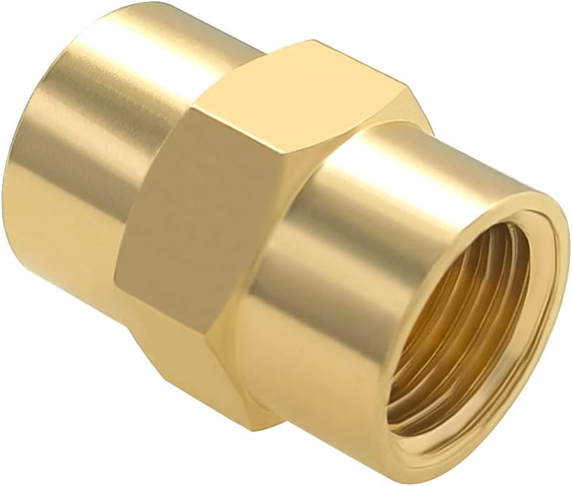 10PCS Brass Coupling 1/4" x 1/4" NPT Female Coupler Hex Head Pipe Fitting
